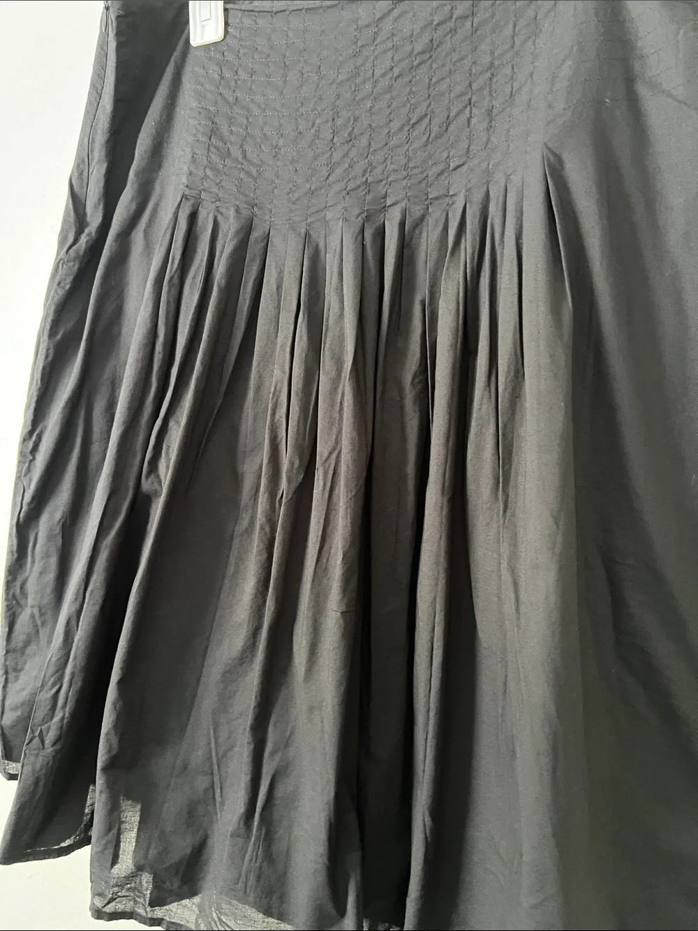 EUC LAPIS 100% Cotton Gathered A-Line Skirt Black in Size XL